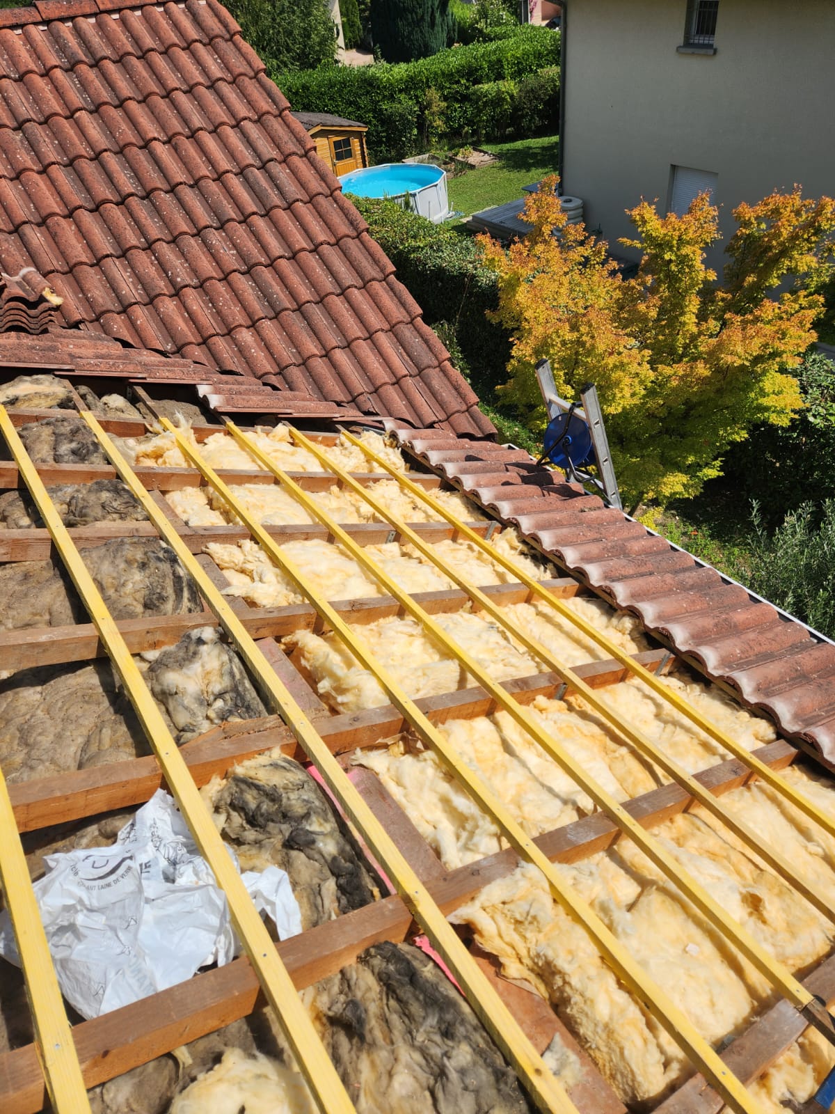 Isolation laine toiture